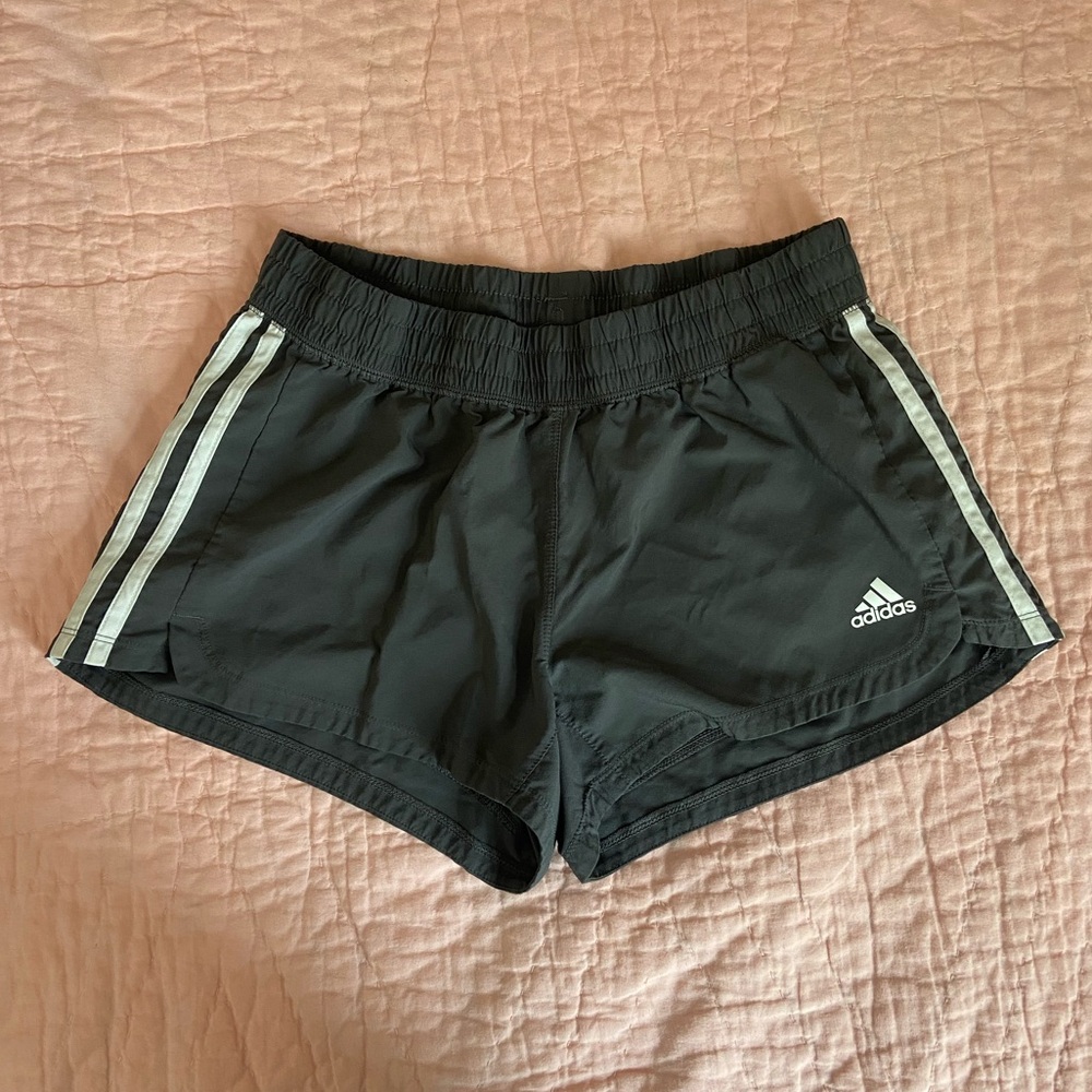Adidas Women’s Gray AeroReady 3-Stripe Athletic Shorts